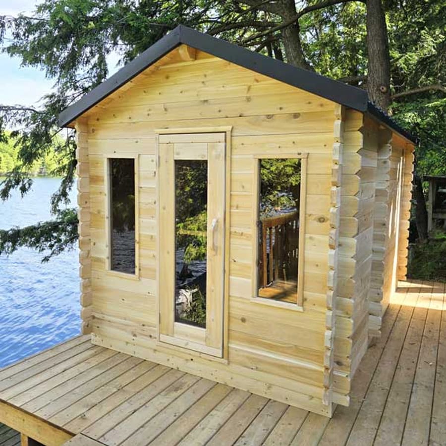 6 Person Outdoor Cabin Sauna | Georgian Collection w/Changing Room | Canadian Timber Cedar Sauna | 390 cu. ft - Image 9