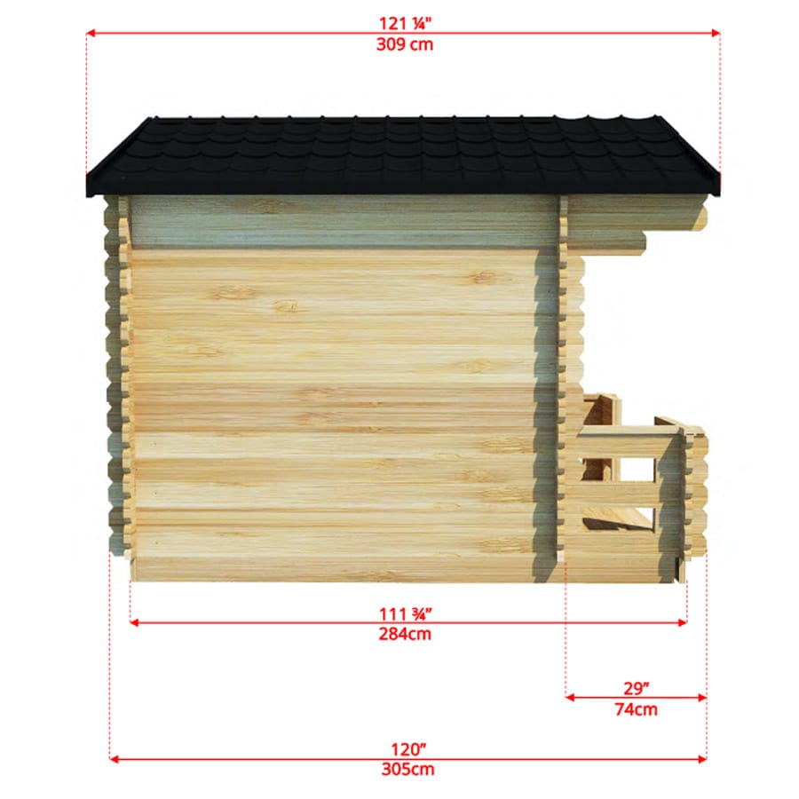 6 Person Outdoor Cabin Sauna | Georgian Collection w/Front Porch | Canadian Timber Cedar Sauna | 390 cu. ft - Image 14