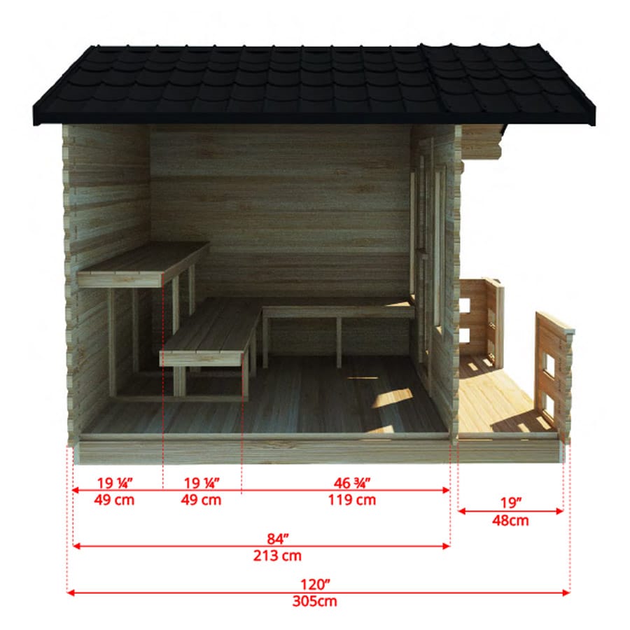 6 Person Outdoor Cabin Sauna | Georgian Collection w/Front Porch | Canadian Timber Cedar Sauna | 390 cu. ft - Image 15