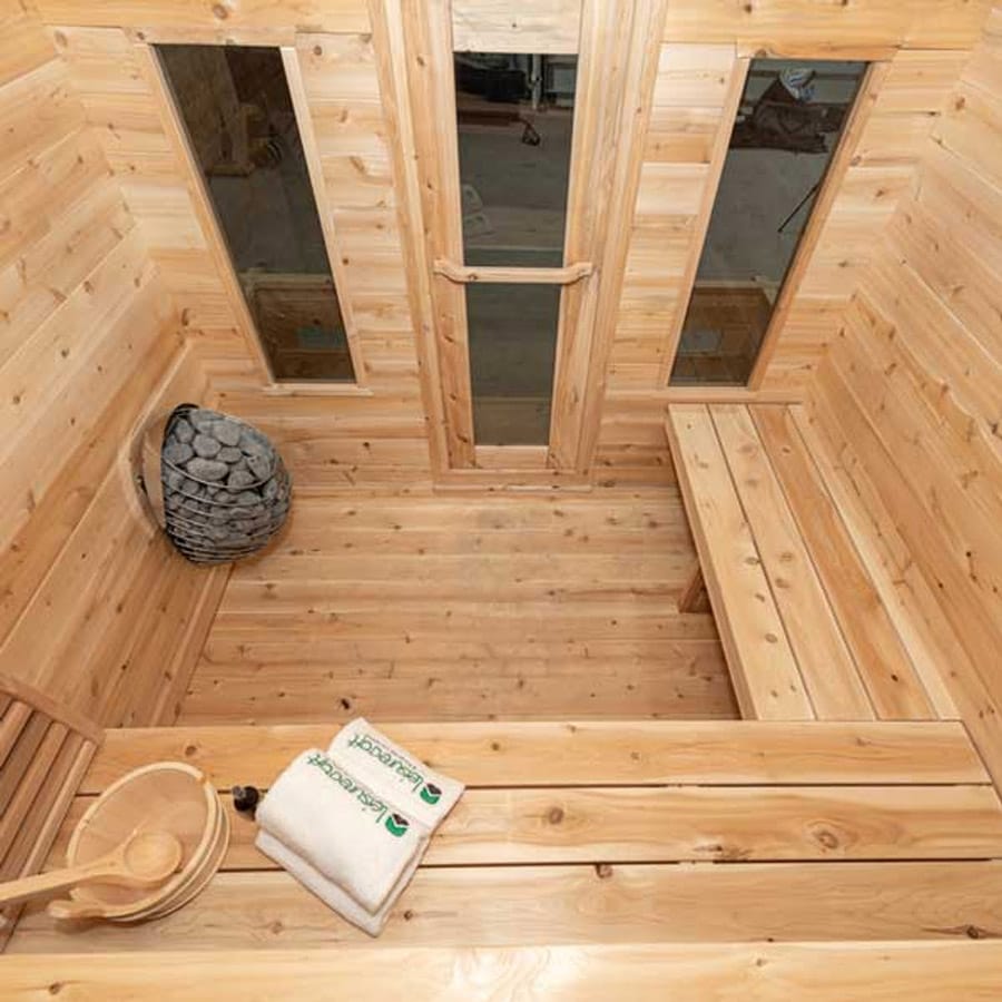 6 Person Outdoor Cabin Sauna | Georgian Collection w/Front Porch | Canadian Timber Cedar Sauna | 390 cu. ft - Image 10