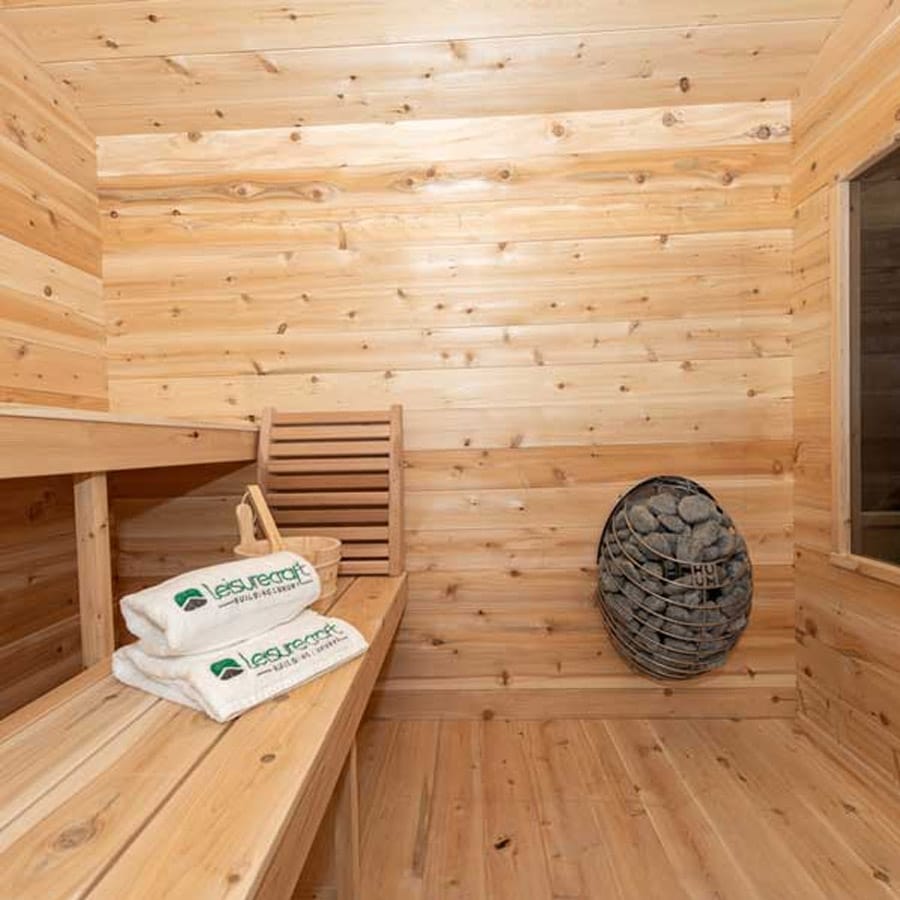 6 Person Outdoor Cabin Sauna | Georgian Collection w/Front Porch | Canadian Timber Cedar Sauna | 390 cu. ft - Image 9