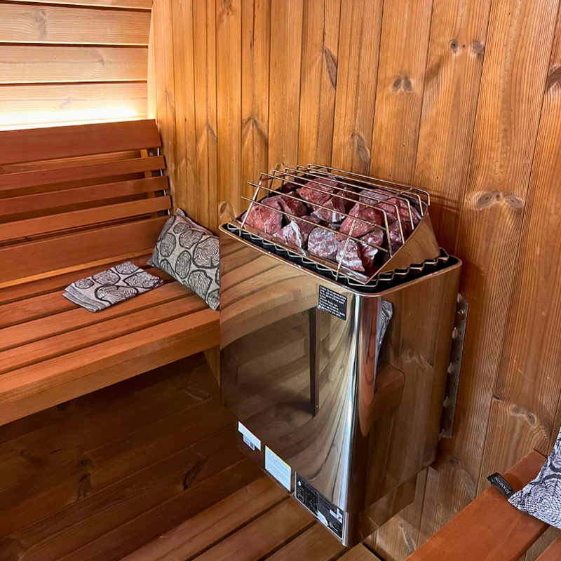 4 Person Outdoor Barrel Sauna | Sauna Life | Model E7G | Glass Front - Image 8