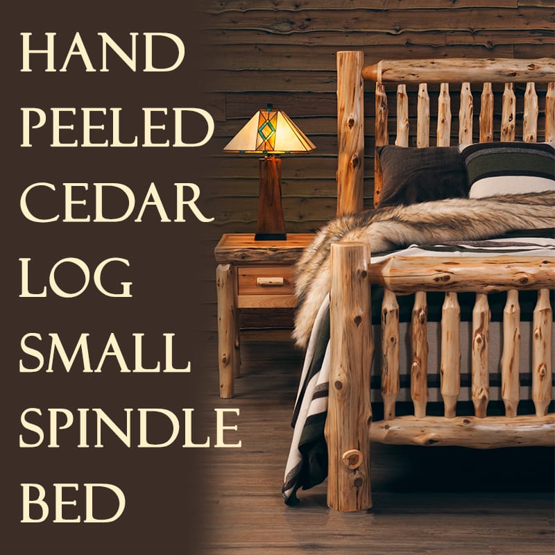 Cedar Log Small Spindle Bed | Handcrafted Wood Bed | Fireside Lodge Collection - Image 11