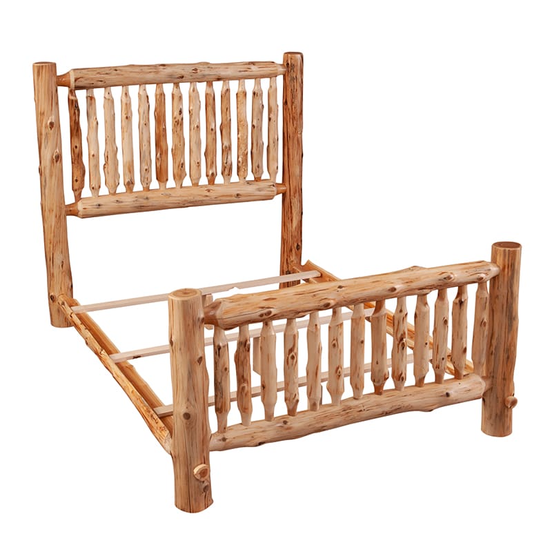 Cedar Log Small Spindle Bed | Handcrafted Wood Bed | Fireside Lodge Collection - Image 9
