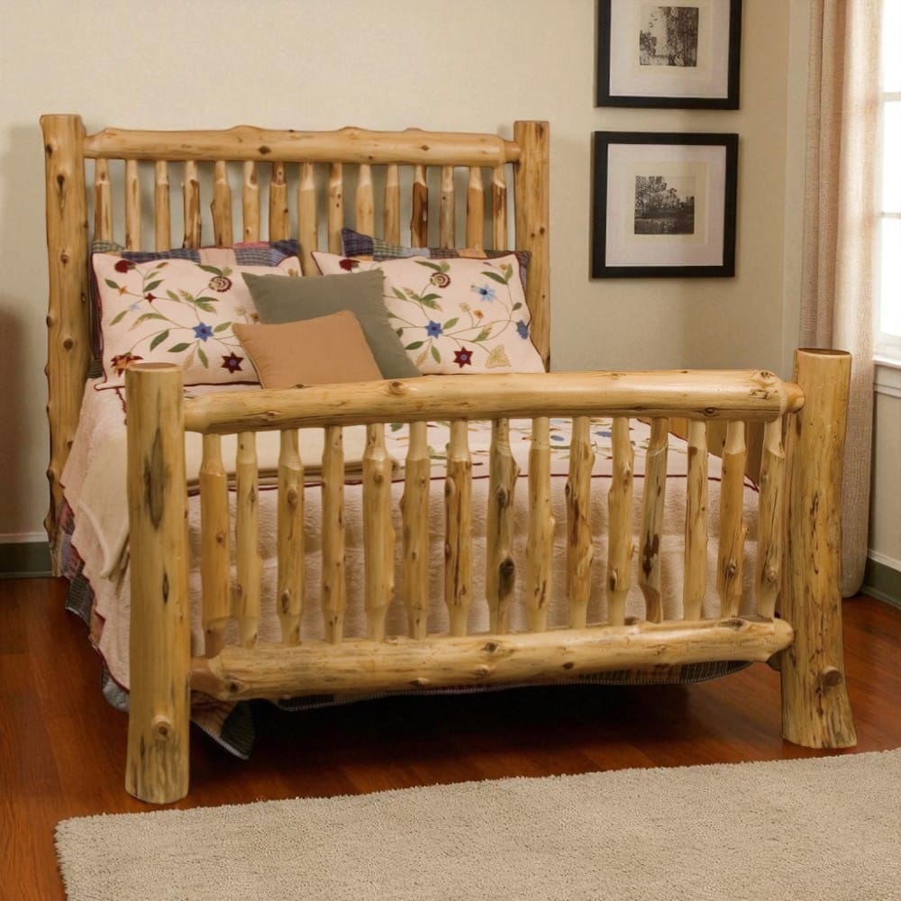 Cedar Log Small Spindle Bed | Handcrafted Wood Bed | Fireside Lodge Collection - Image 3