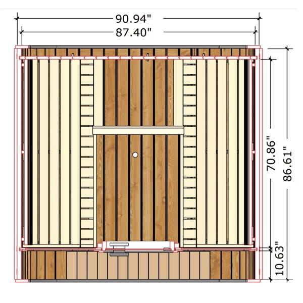 6 Person Thermowood Sauna Kit | SaunaLife Outdoor Cube Sauna | 8.5' x 8' | 382 cu. ft - Image 12