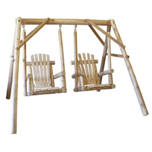 Double Chair Log Yard Swing | Lakeland Mills Edition | Cedar Swing Set