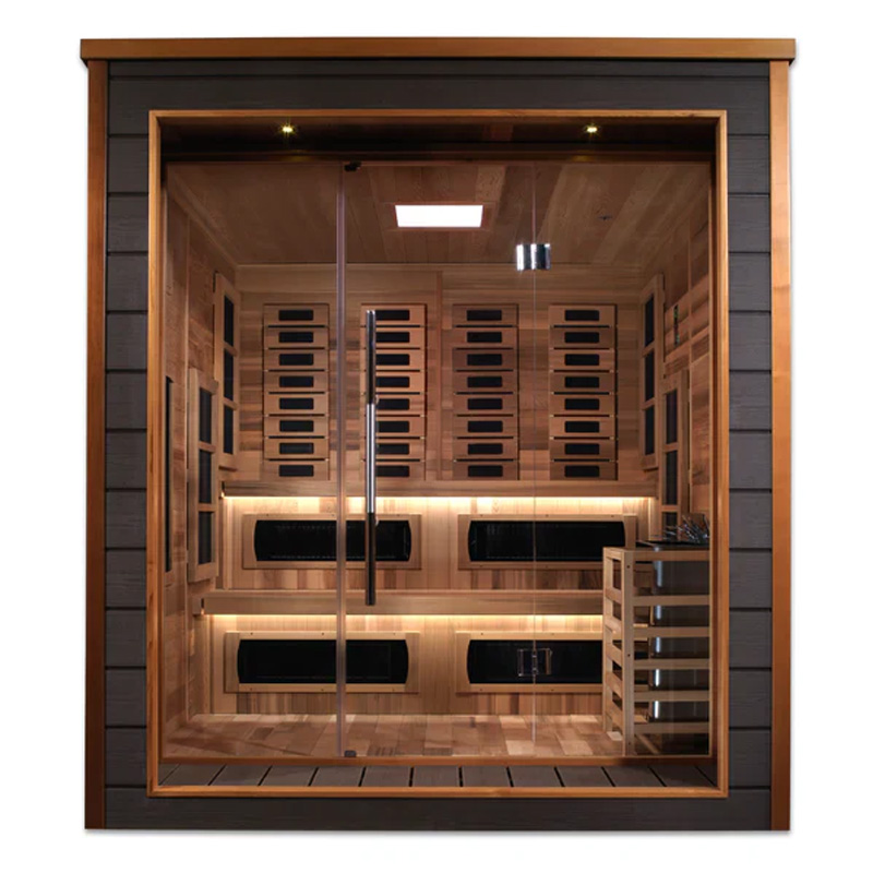 6-Person Outdoor Hybrid Sauna | Golden Design Karlstad Series | Outdoor Infrared Sauna - Image 2