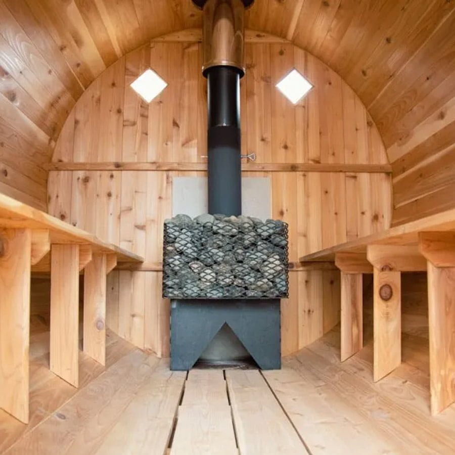 6 Person Barrel Sauna with Changing Room | Steam Sauna | 6' x 12' | Cedar Sense - Image 14