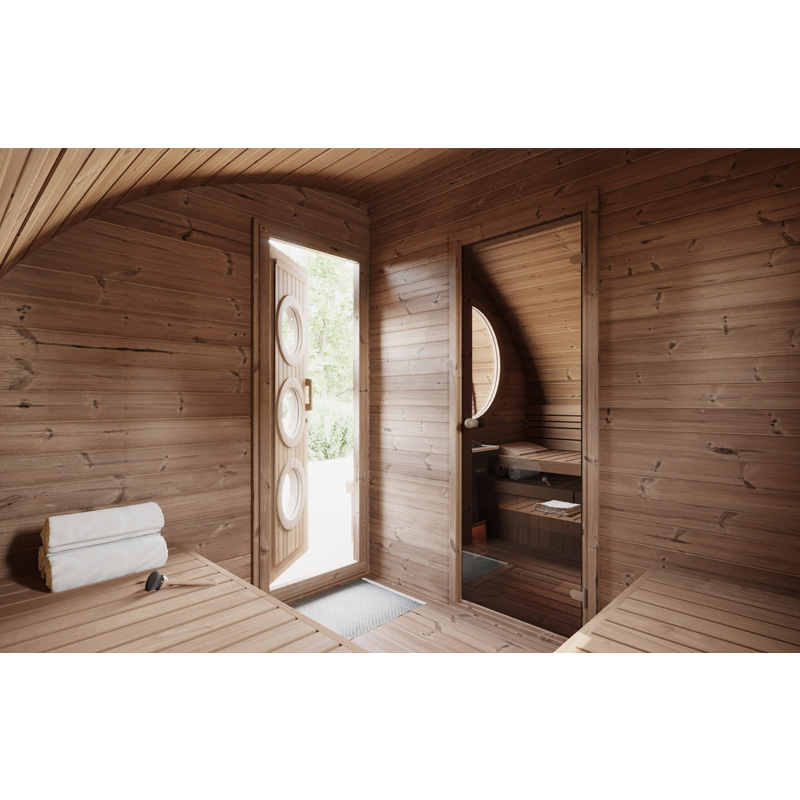 8 Person Hobbit Sauna Model G11 | Outdoor Pod Sauna Kit | Electric and Wood Fire Heating Options - Image 9
