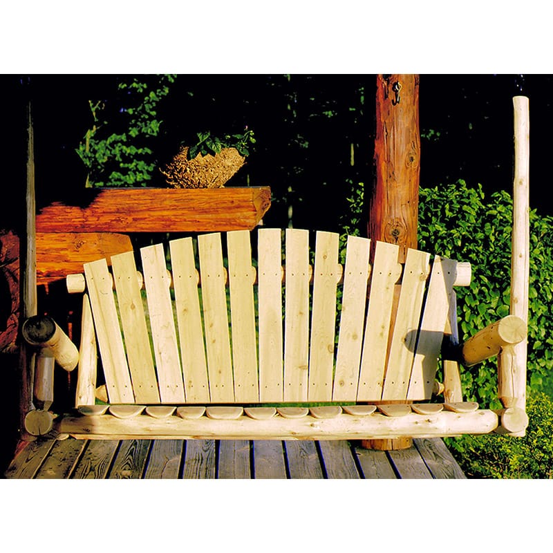 Cedar Log Porch Swing | Lakeland Mills Edition | 4' & 5' Wide - Image 3