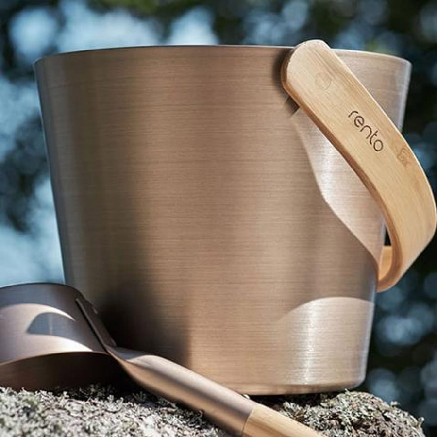 Sauna Bucket | Aluminum | Curved Bamboo Handle | 4 Styles - Image 7