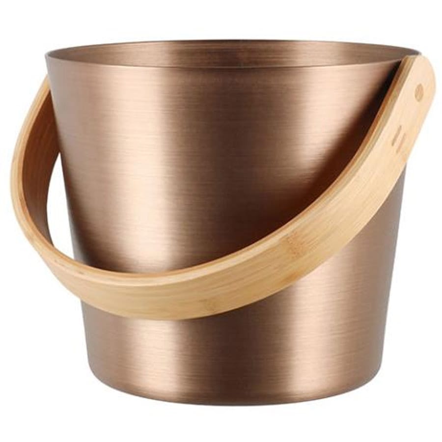 Sauna Bucket | Aluminum | Curved Bamboo Handle | 4 Styles - Image 3