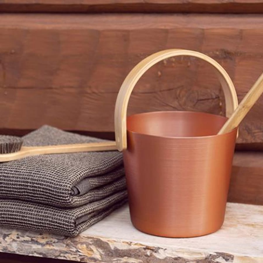 Sauna Bucket | Aluminum | Curved Bamboo Handle | 4 Styles - Image 6