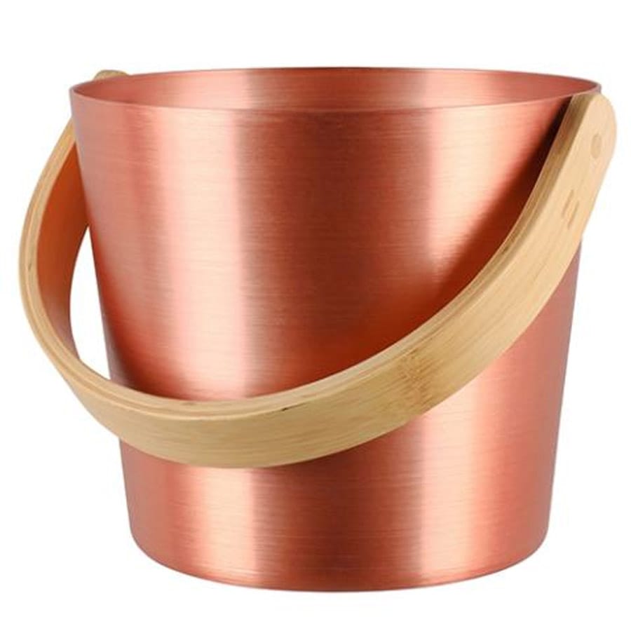Sauna Bucket | Aluminum | Curved Bamboo Handle | 4 Styles - Image 2
