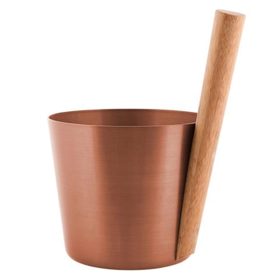 Sauna Bucket | Aluminum | Strait Bamboo Handle | 4 Styles - Image 3