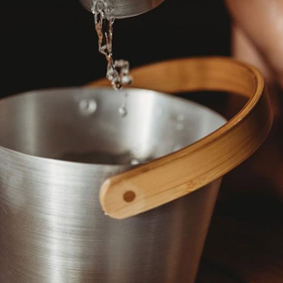 Sauna Bucket | Aluminum | Curved Bamboo Handle | 4 Styles - Image 5