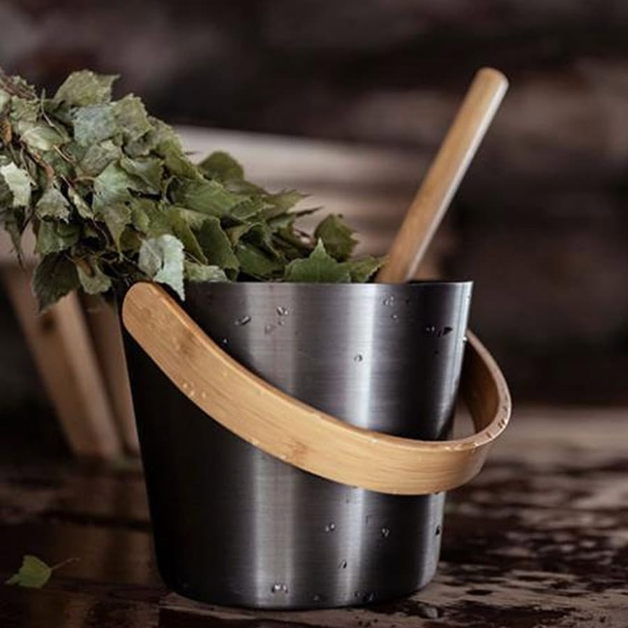 Sauna Bucket | Aluminum | Curved Bamboo Handle | 4 Styles - Image 8