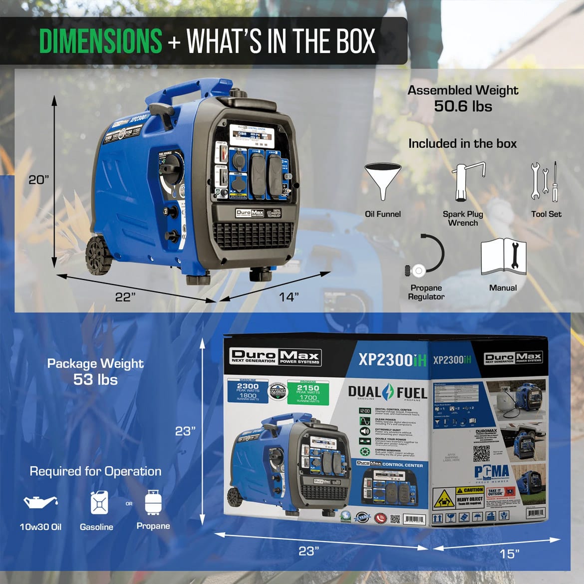 2,300 Watt Portable Invertor Generator | Dual Fuel Inverter w/ CO Alert - Image 5