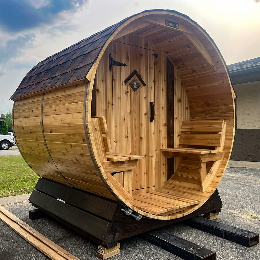 2 Person Barrel Sauna | 2 Person Outdoor Sauna | 6' x 4' | Cedar Sense - Image 2