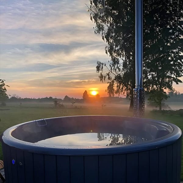 6 Person Wood Fired Hot Tub | SaunaLife Model S4B | Outdoor Luxury Hot Tub - Image 4