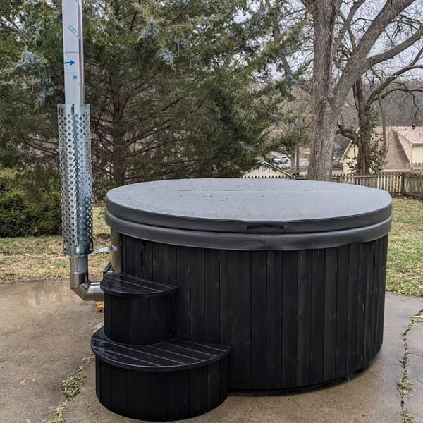 6 Person Wood Fired Hot Tub | SaunaLife Model S4B | Outdoor Luxury Hot Tub - Image 3