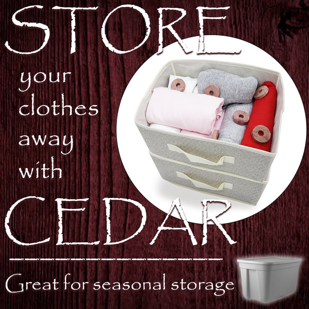 Cedar Hyde Cedar Blocks for Clothes Storage | Cedar Balls & Cedar Rings | Closet Deodorizer | Clothes Protection & Mustiness Prevention | 40 Pieces