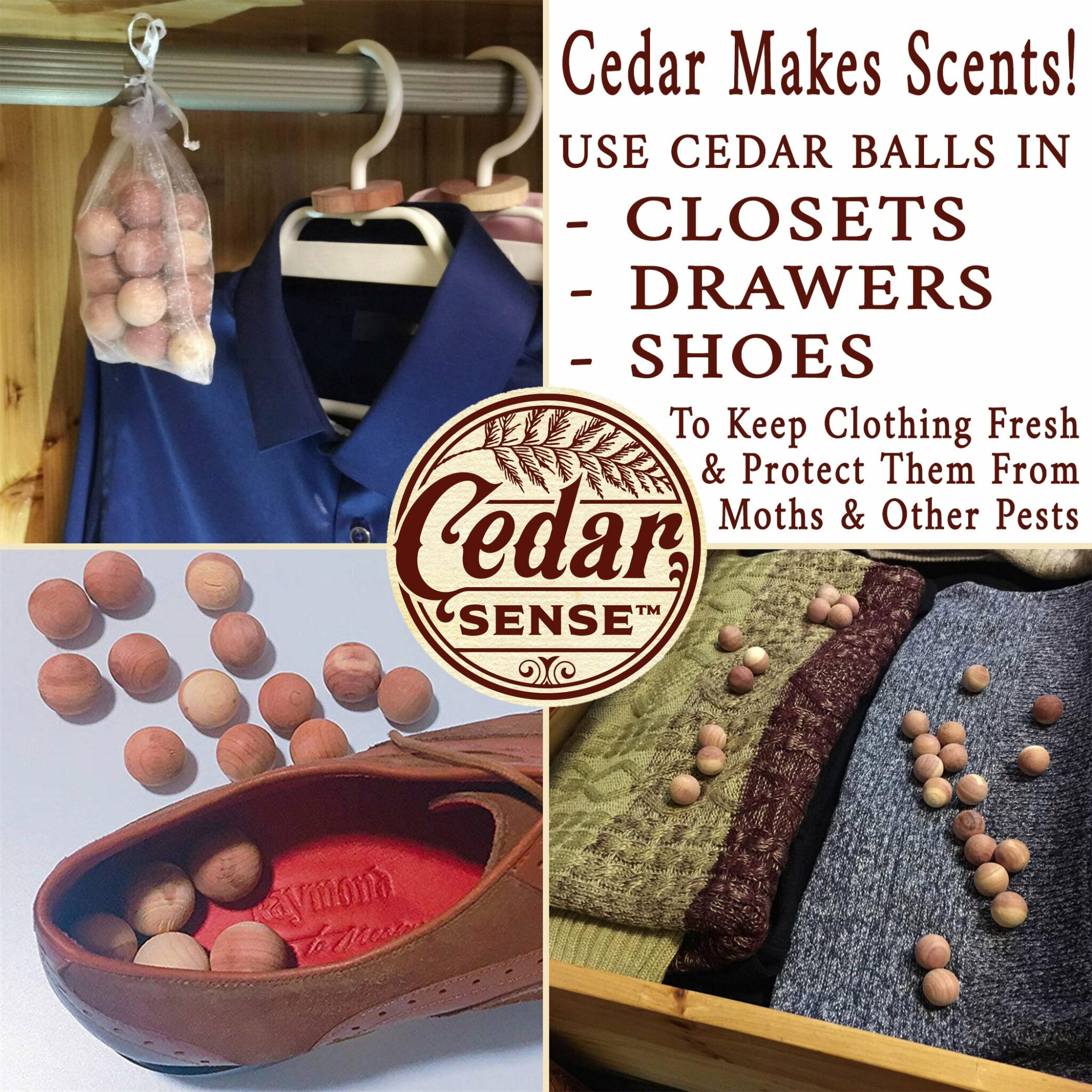 Cedar Balls Cedar Sense Wooden Products