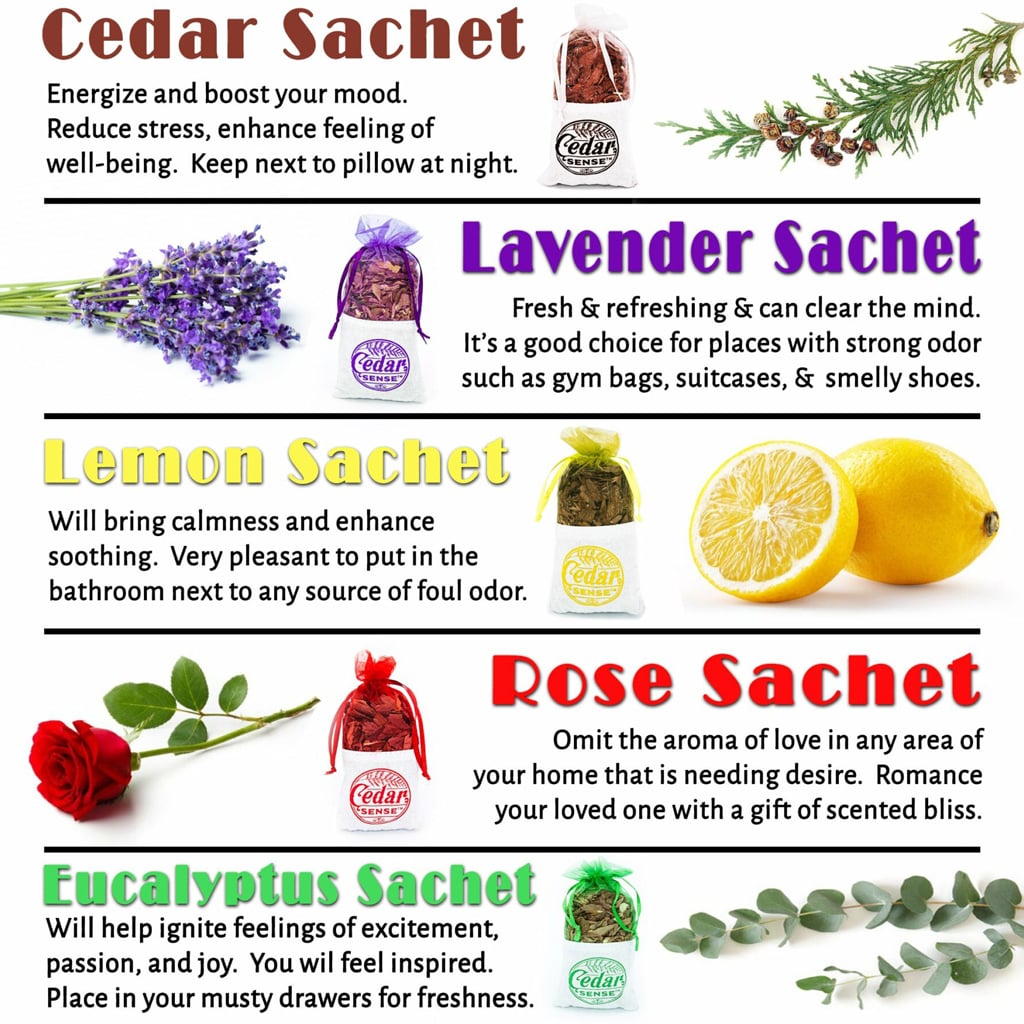 5 Cedarwood (Moth Repellent) Botanical Sachets – Pure Palette Scents