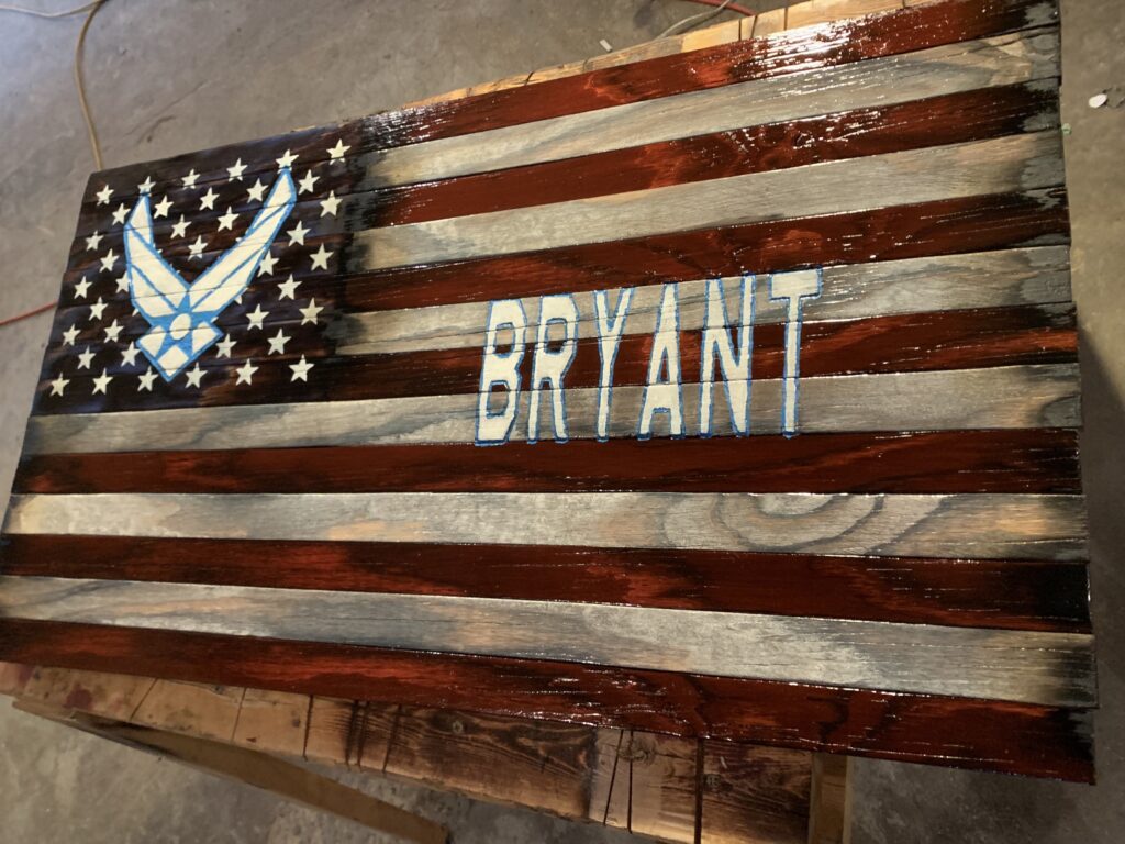 bryant custom wooden flag