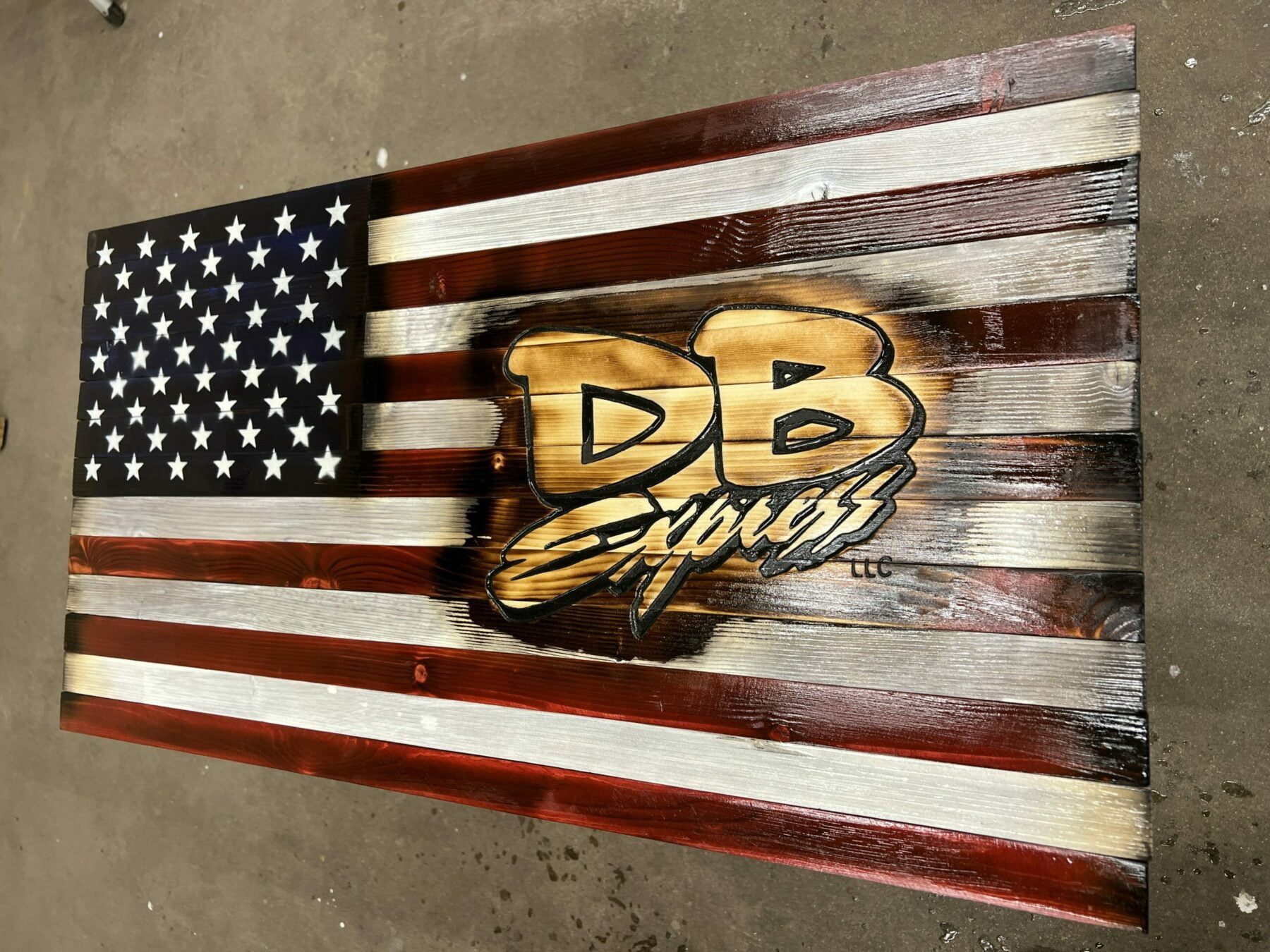 custom wooden flag