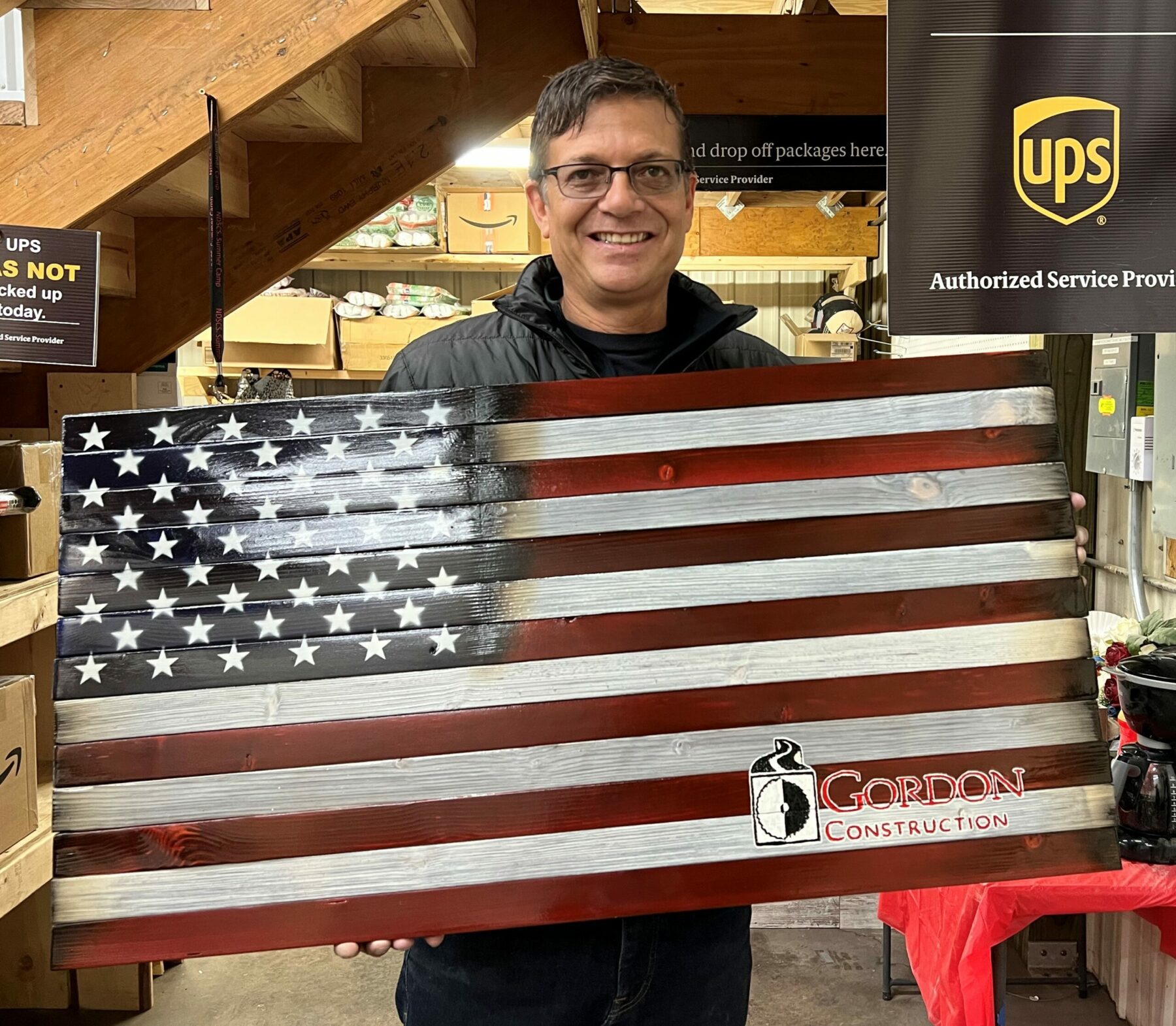 custom business wooden flag