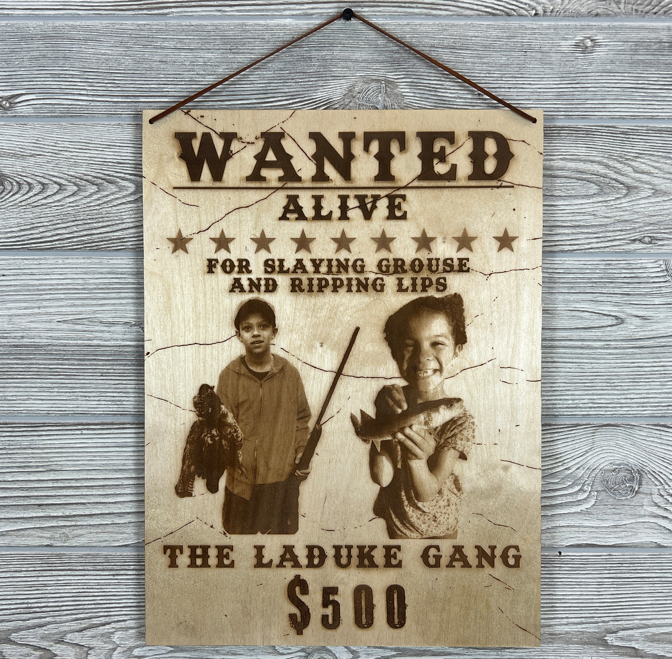Jeg har en engelskundervisning vokal Portico Custom Wanted Posters - Personalized Old West Style Wooden Posters - Cedar  Sense Wooden Products