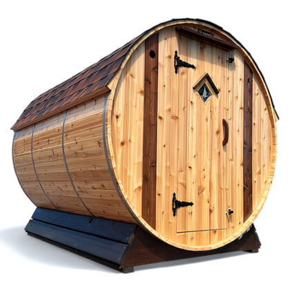 outdoor barrel sauna