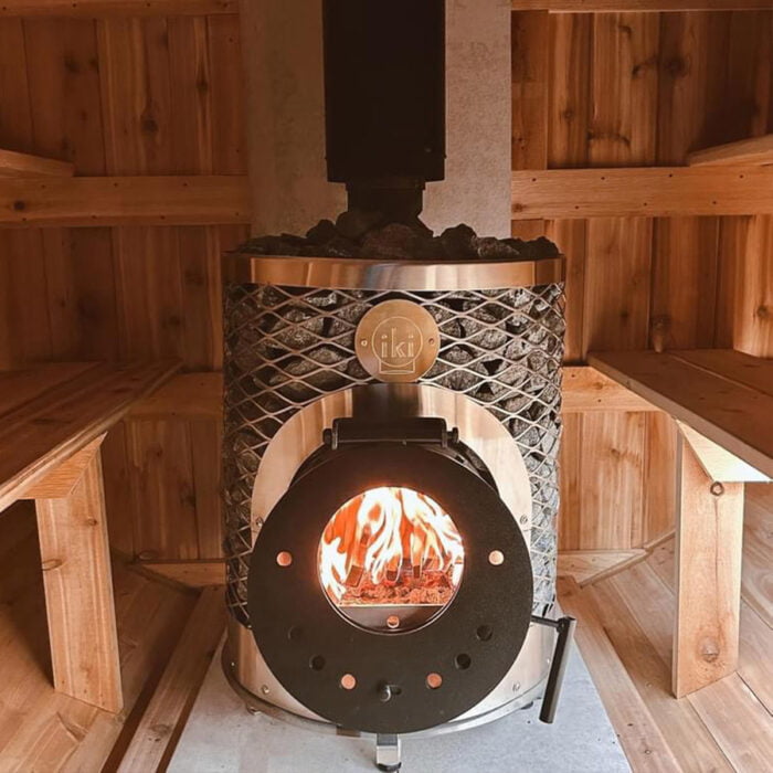 9-10 Person Cedar Barrel Sauna w/Front Porch | 7' x 10' | Pre-Assembled Outdoor Cedar Sauna - Image 7