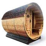 Wood Burning Barrel Sauna | 7′ x 8′ | Ultra Cedar Outdoor Sauna | 10 Person