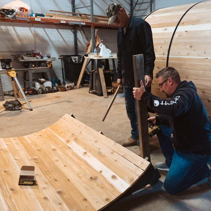 9-10 Person + Changing Room Cedar Barrel Sauna | 7' x 12' | Outdoor Home Sauna - Image 14