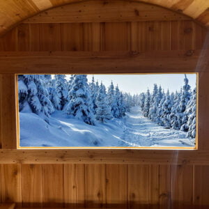 outdoor barrel sauna