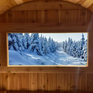 outdoor barrel sauna