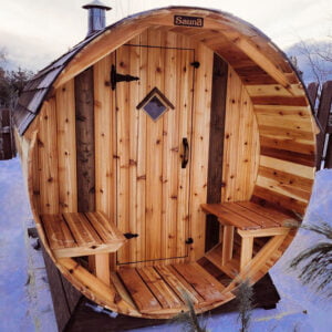 outdoor barrel sauna