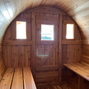 outdoor barrel sauna