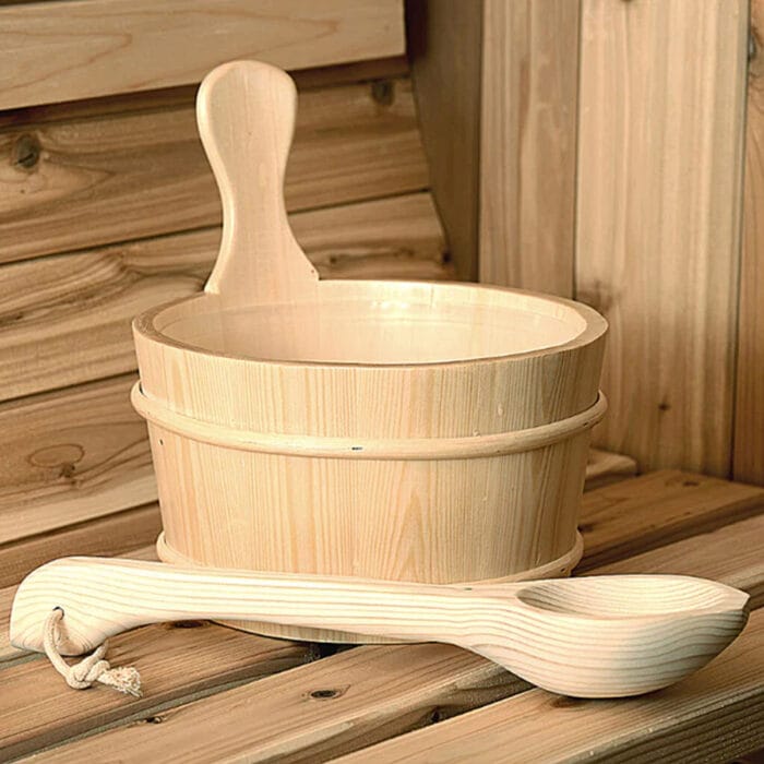 wooden sauna bucket