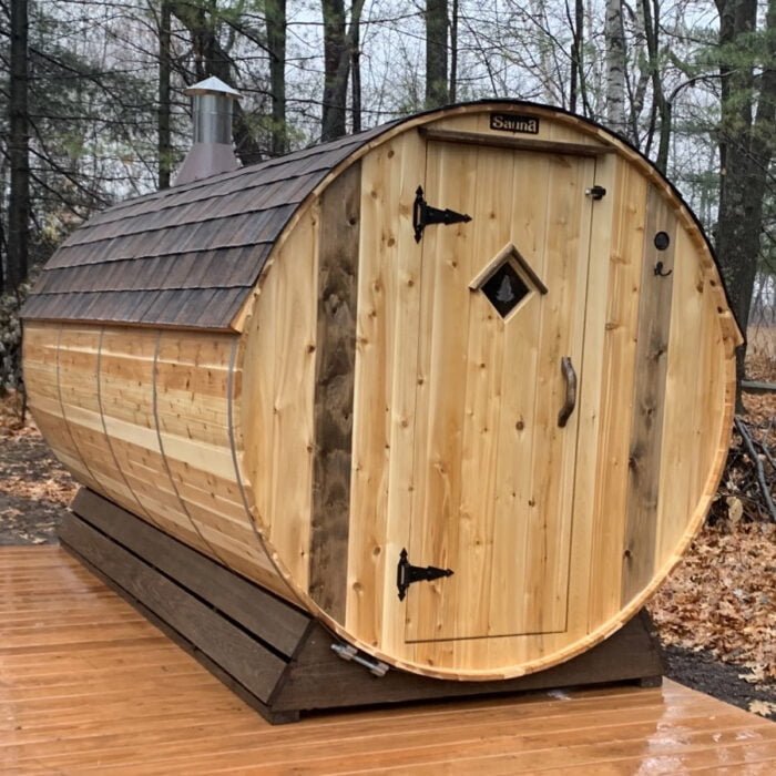 6 Person + Changing Room Cedar Barrel Sauna | 6' x 12' | Best Home Sauna - Image 15