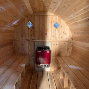 outdoor barrel sauna