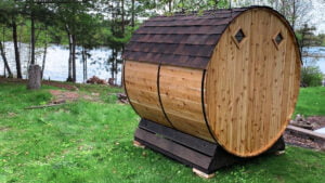 outdoor barrel saunas