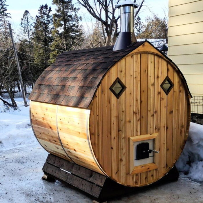 4 Person Cedar Barrel Sauna w/Front Porch | 6' x 8' | Outdoor Sauna - Image 2
