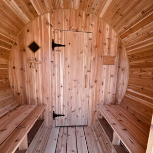 outdoor barrel sauna