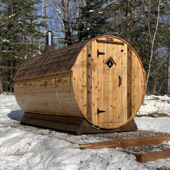 outdoor barrel sauna