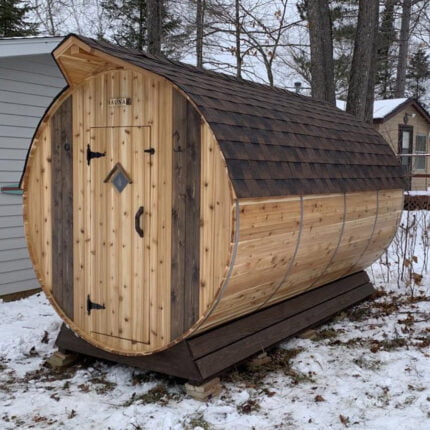 outdoor barrel sauna