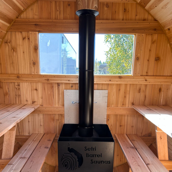 outdoor barrel sauna